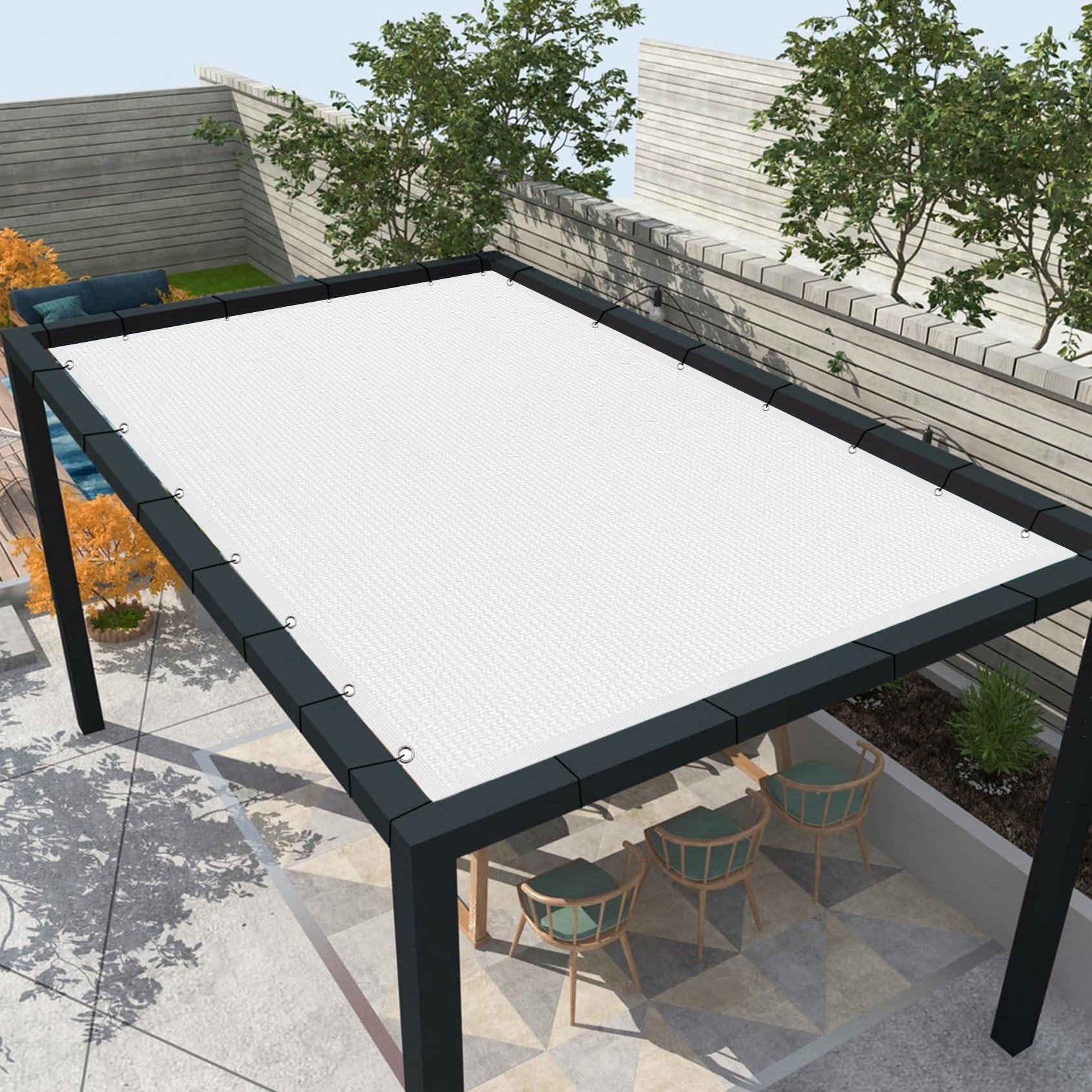 Filet D'ombrage Toile D'ombrage, Rétractable Voiles D'ombrage Vague, Plate-Forme Filet D'ombrage