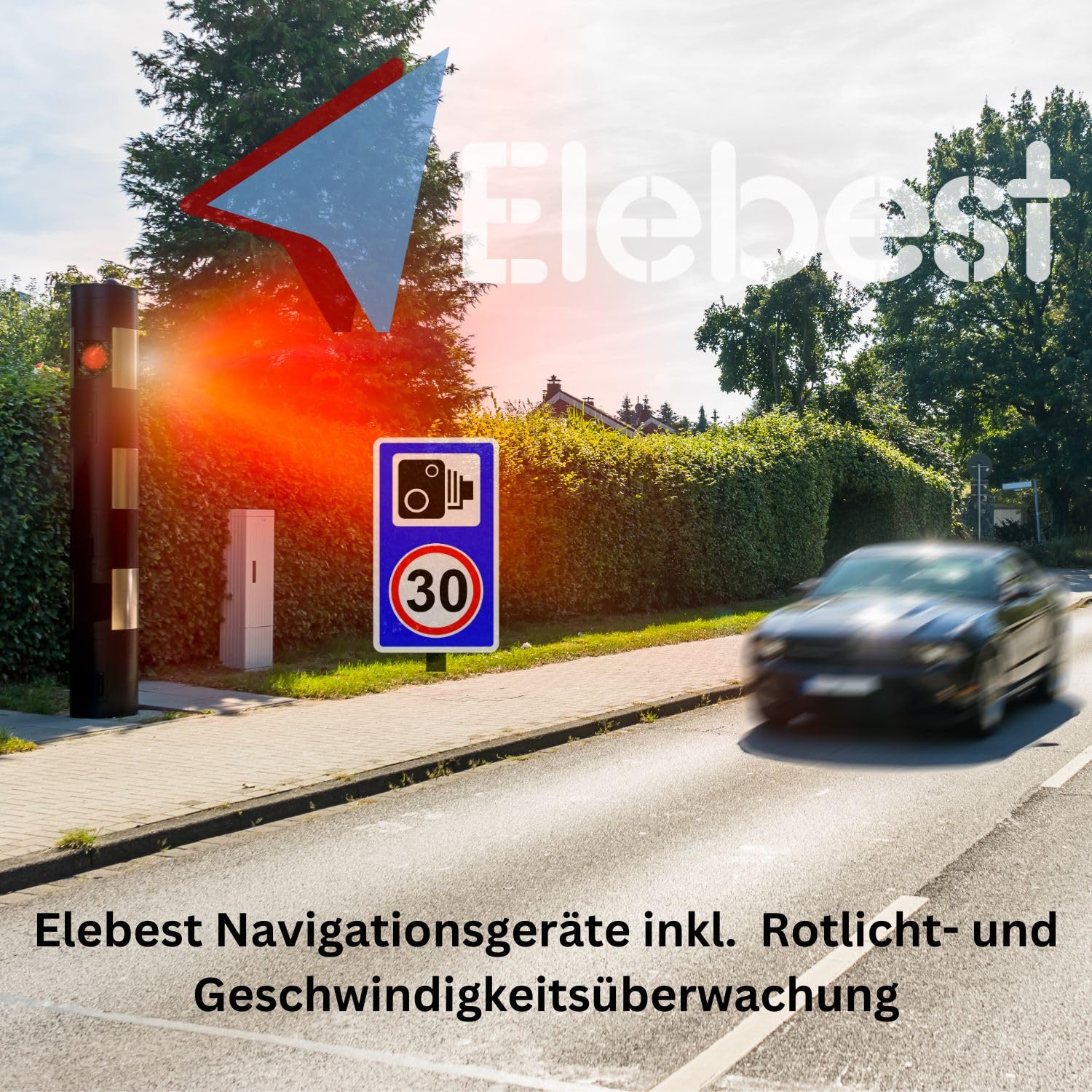 Elebest 70 (Auto & Wohnmobil Navi) 7 Zoll mit Bluetooth – 52 Länder Europa Karten lebenslang, Fahrspurassistent, POIs & Sprachführung