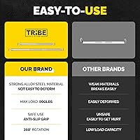 Vista 5 de Barra de banda de resistencia de acero resistente, barra de resistencia portátil para bandas de resistencia, barra de resistencia
