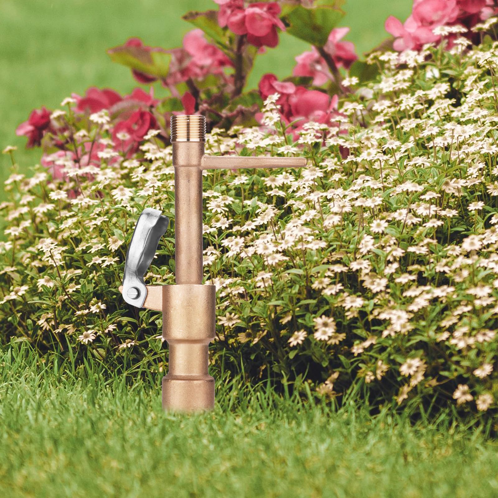 Valvola per Irrigazione da Giardino in Rame 6/4" Connettore Rapido Presa D'acqua Sotterranea per Prato e Impianto di Irrigazione Esterno Set Completo Giardino
