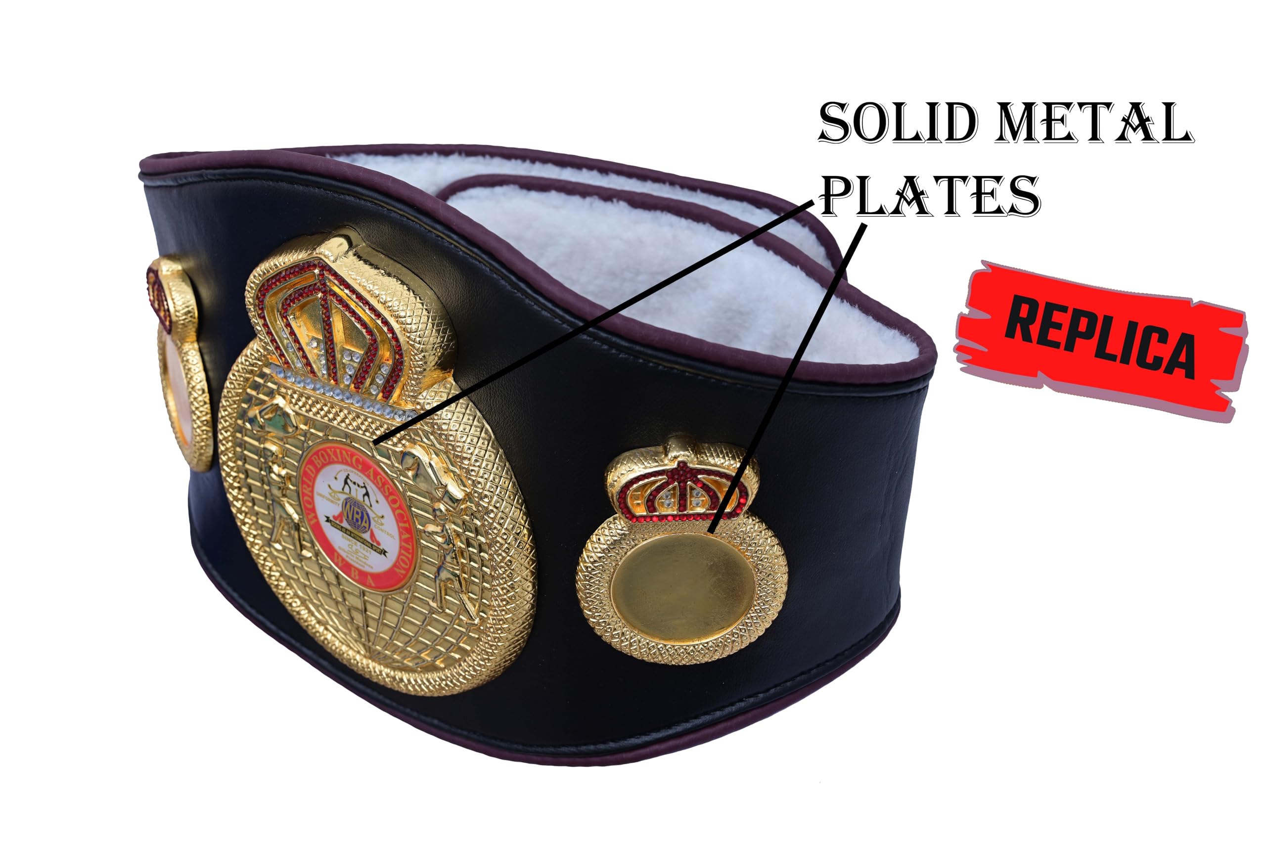 Réplica del cinturón del Campeonato Mundial de Boxeo del CMB, cinturón de cuero verde tamaño adulto con diseño 3D y placas y hebilla chapadas en oro, ideal para regalos y exhibiciones de fans