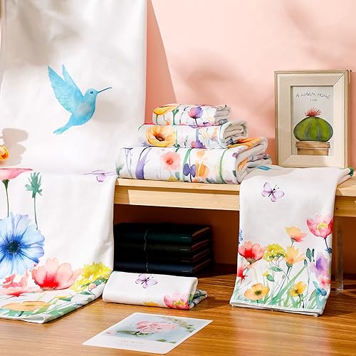 Miniatura 2 de VitalCozy Juego de 6 toallas de baño de primavera, incluye 2 toallas de baño, 2 toallas de mano, 2 toallas de mano, toallas de mano suaves y