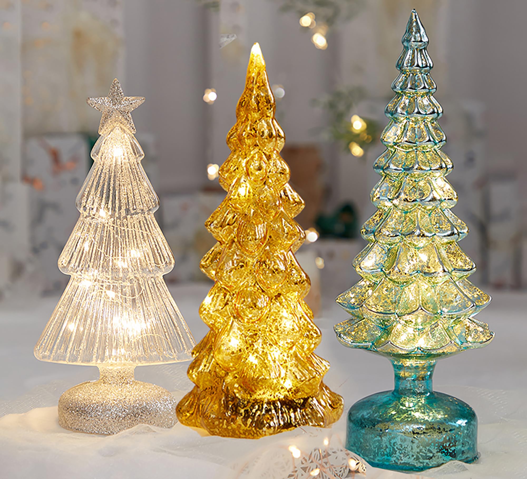 最終値下げ☆ガラス製クリスマスツリー 金色オーナメント付き Amazon.co.jp: クリスマスツリーランプ クリスタルツリー ライト付き