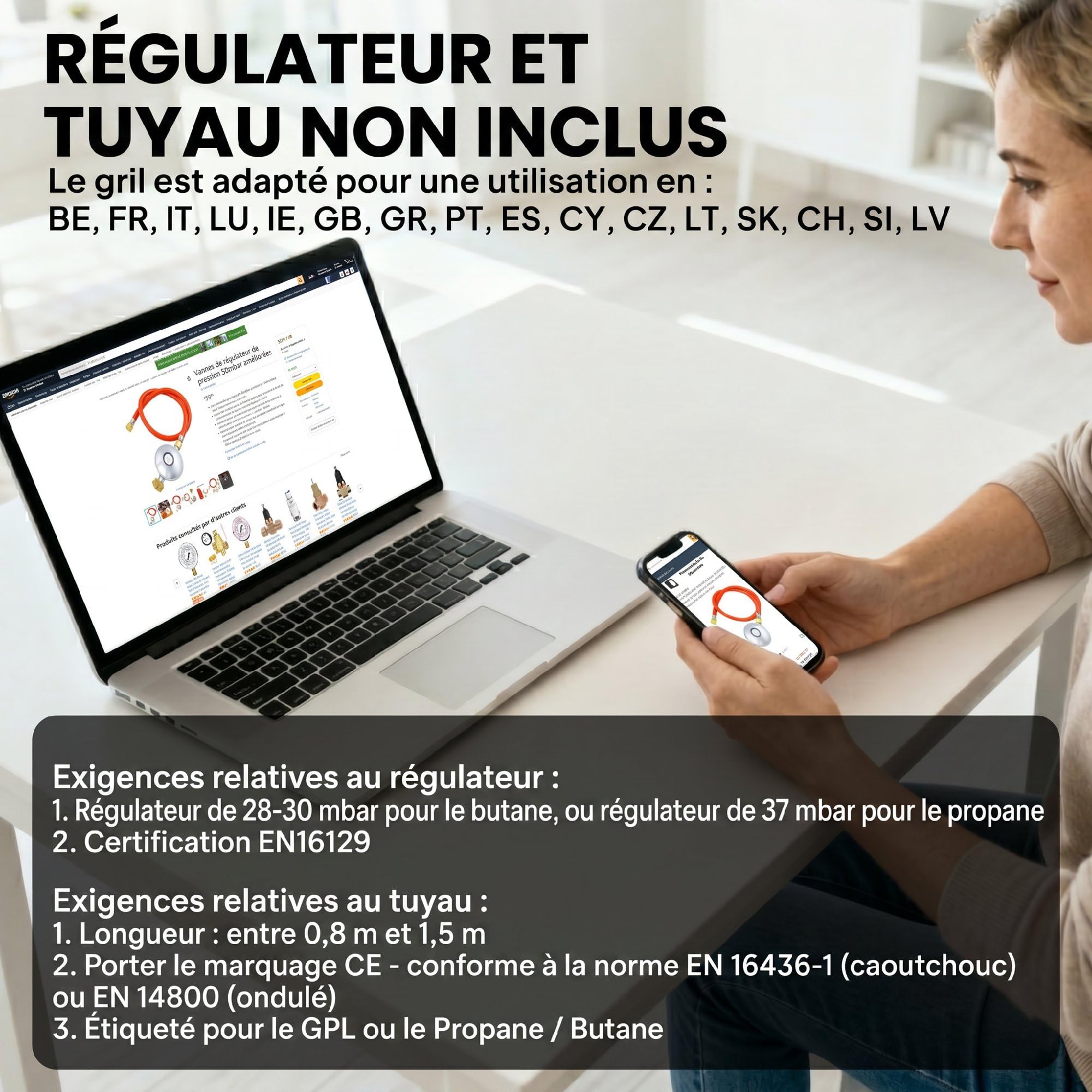 Outsunny Plancha Gaz Extérieur 3 Brûleurs en Acier Inoxydable 7,5 kW, Noir | Plaque Émaillée Anti-Chaleur Facile à Nettoyer, Barbecue de Table, Grille de Maintien au Chaud