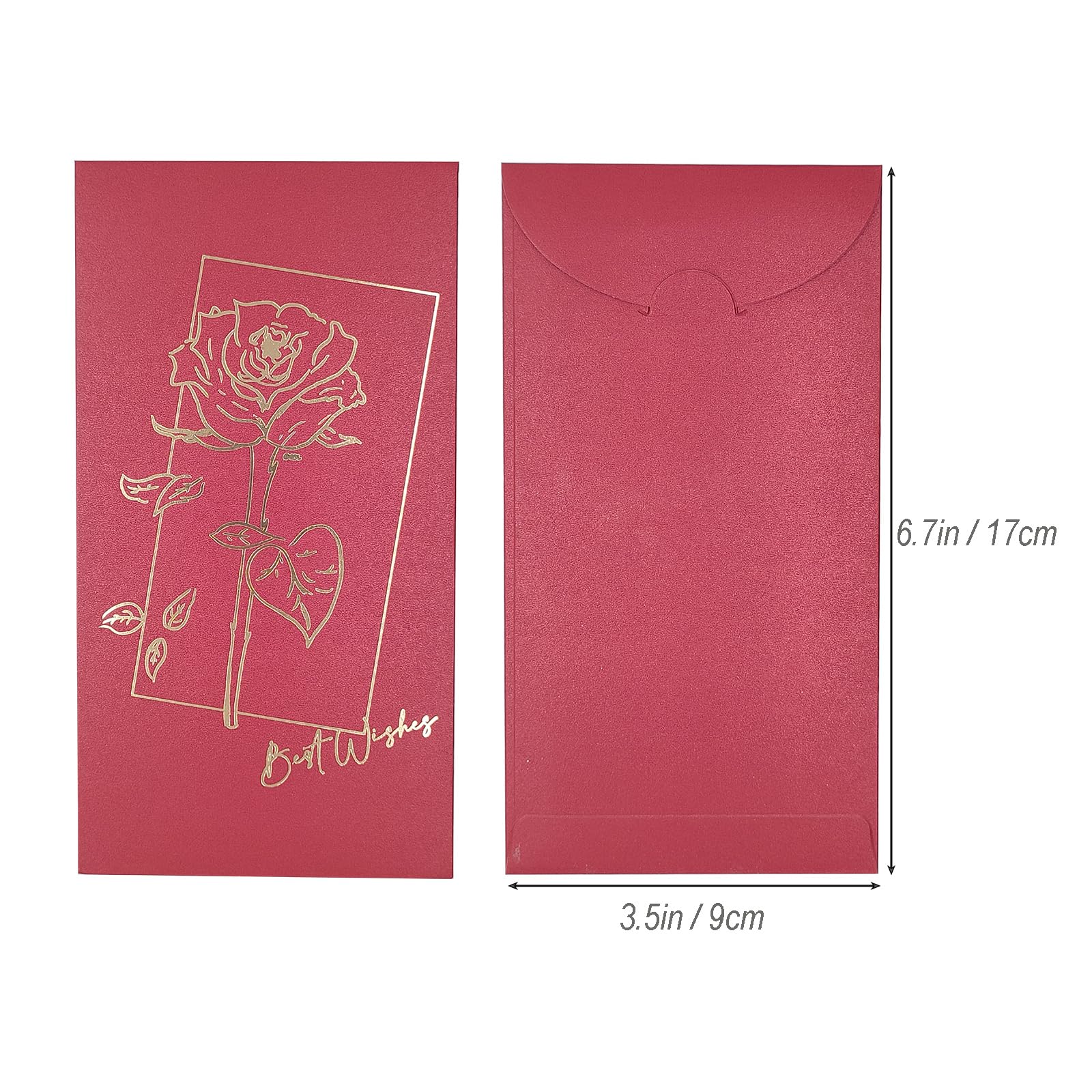 Lot de 24 enveloppes rouges pour argent liquide, Hong Bao, pour le Nouvel An chinois, le printemps, le festival, un anniversaire, un mariage, 6 motifs (24 enveloppes porte-bonheur)