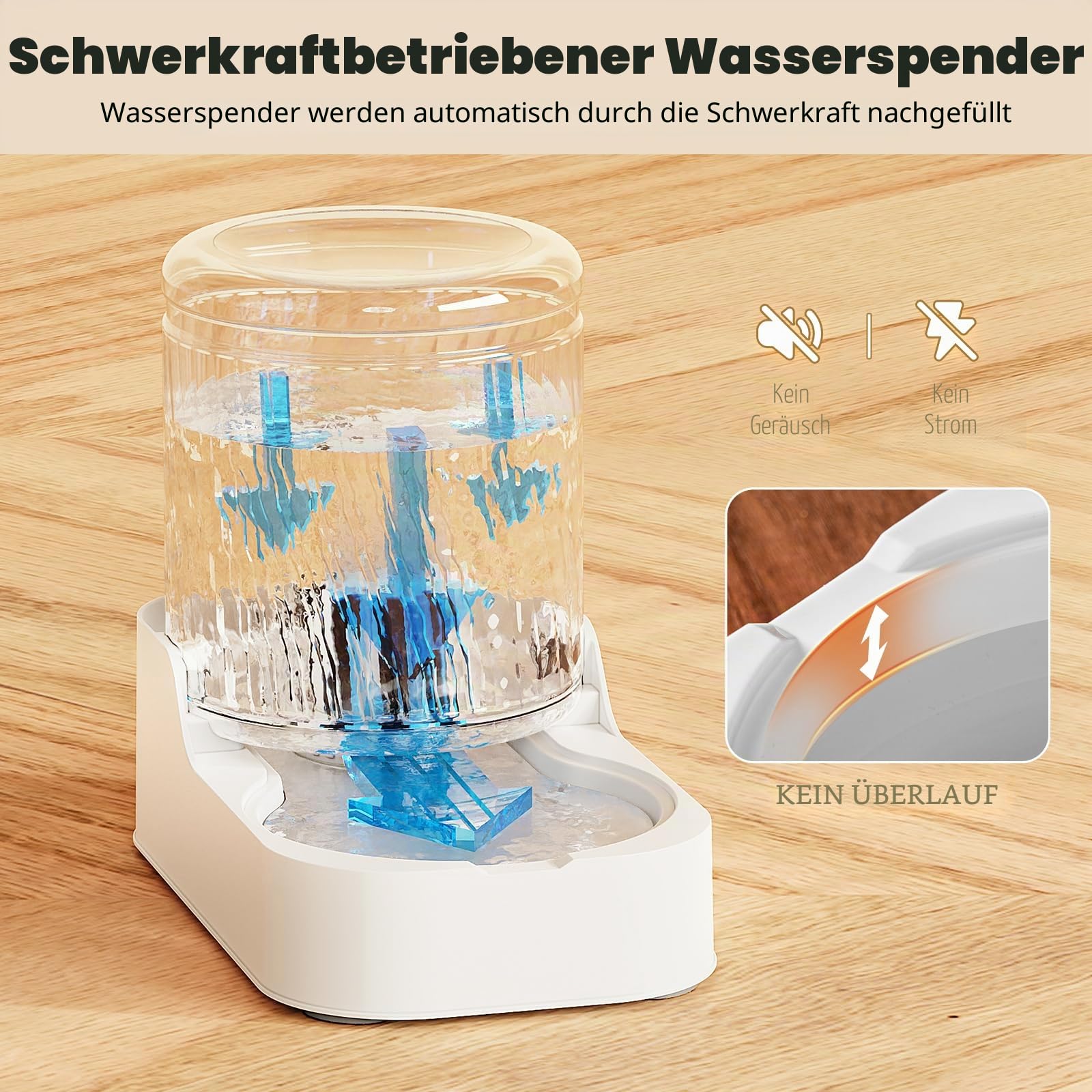 JUNSPOW Automatischer Katzen-Wasserspender, Hund Wassernapfspender Einstellbare Wasserspender, Auto Pet Waterer für Katzen und Hunde(Schüssel Nicht enthalten)