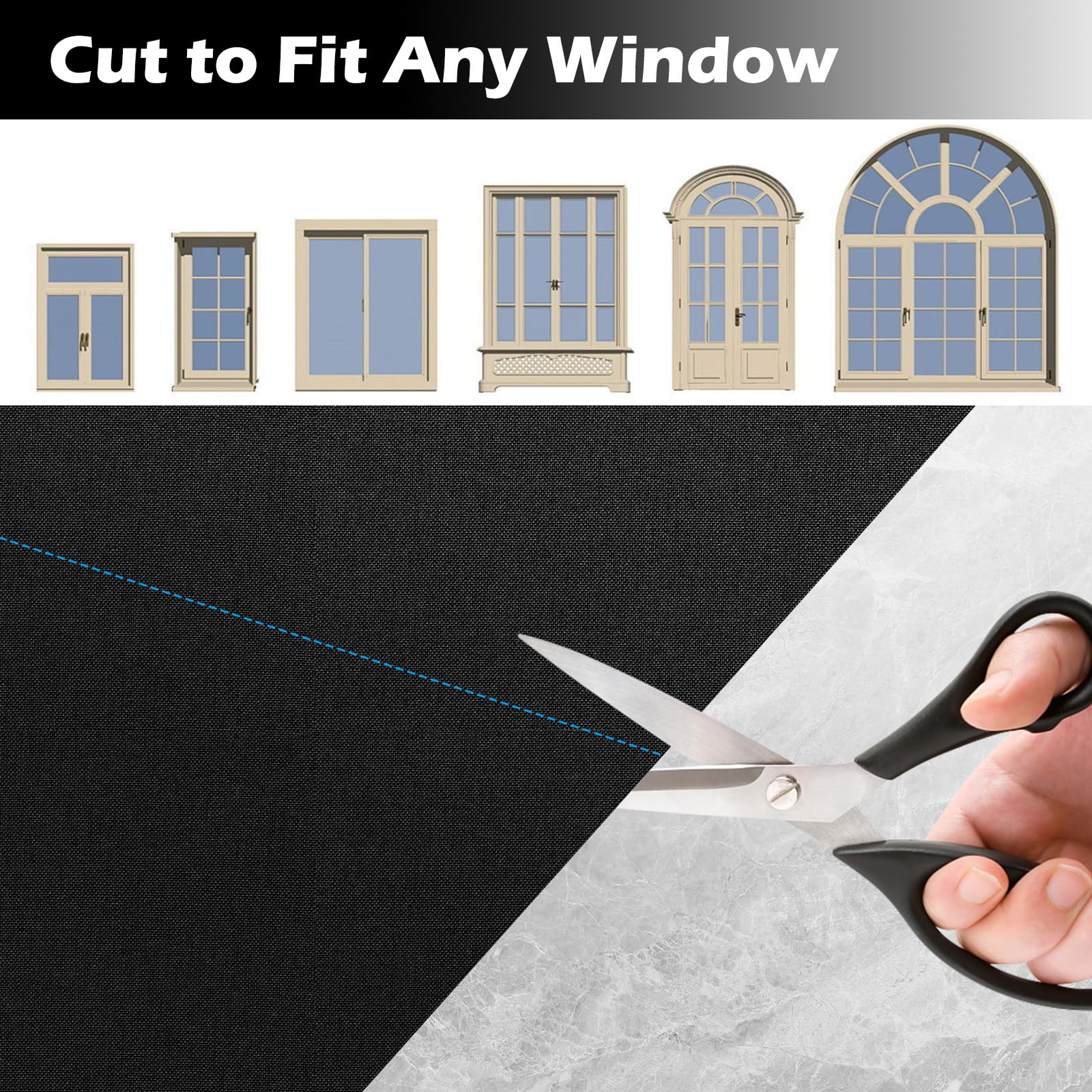 Magnétique Store Occultant Fenêtre Sans Perçage 80X100Cm Store Occultant Tissu Isolation Pour