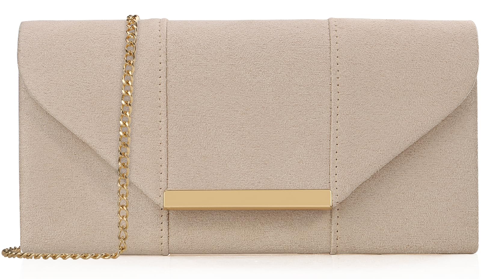 Dexmay Women Faux Suede Envelope Clutch Purse Evening Velvet Handbag Foldover Shoulder Crossbody Bag