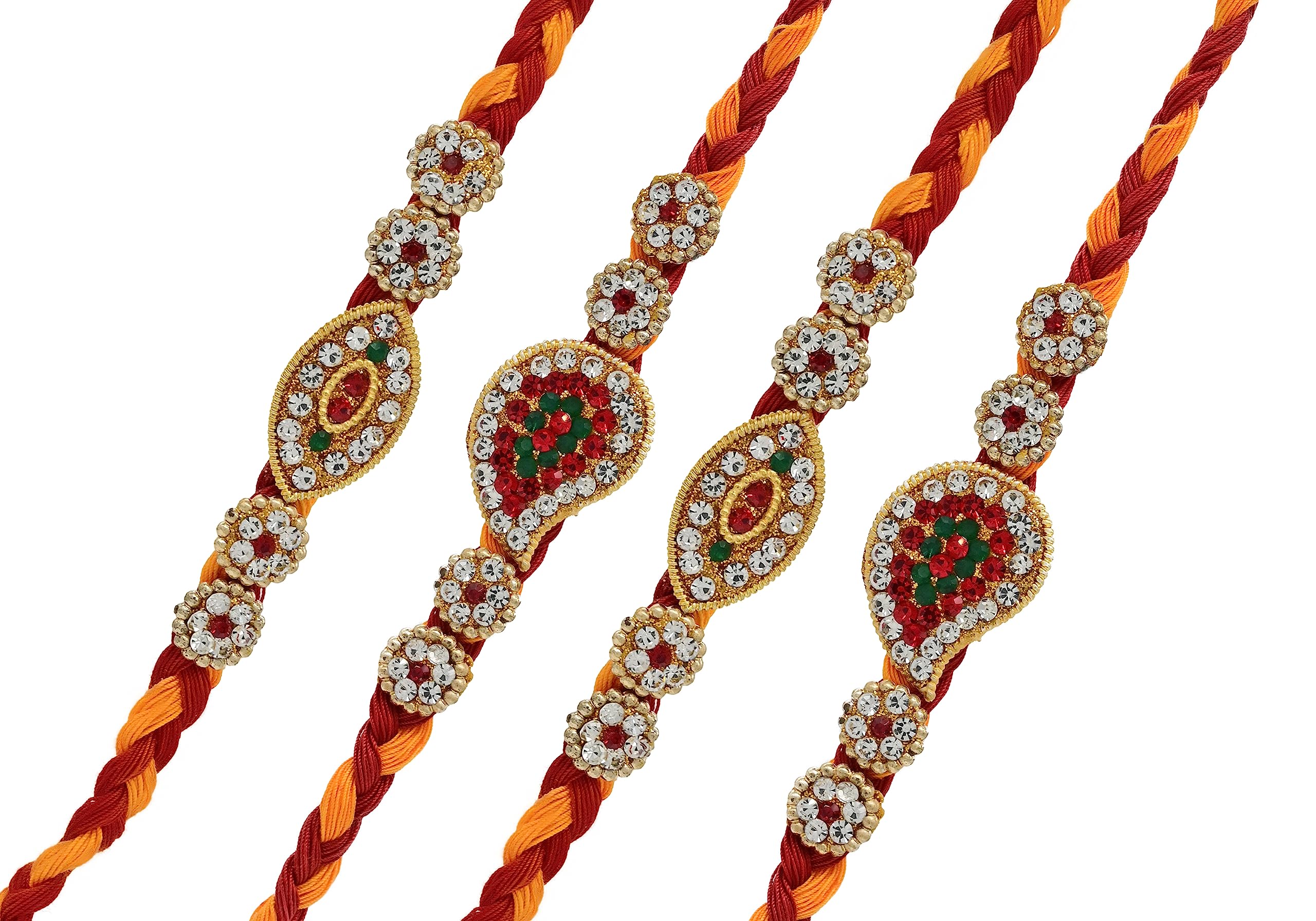 Set of 4 Purple Floral & Pearl Designer Rakhis with Roli Chawal Pack and Happy Rakhi - Rakhi for Brother, Bhaiya, Bhai (B0DBFZ9G89) Amazon Price History, Amazon Price Tracker