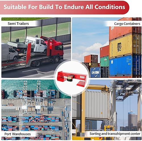 Miniatura 7 de Cerradura de carga resistente, cerraduras de contenedores con código de 4 dígitos, cerradura de contenedor de envío combinada para puerta de