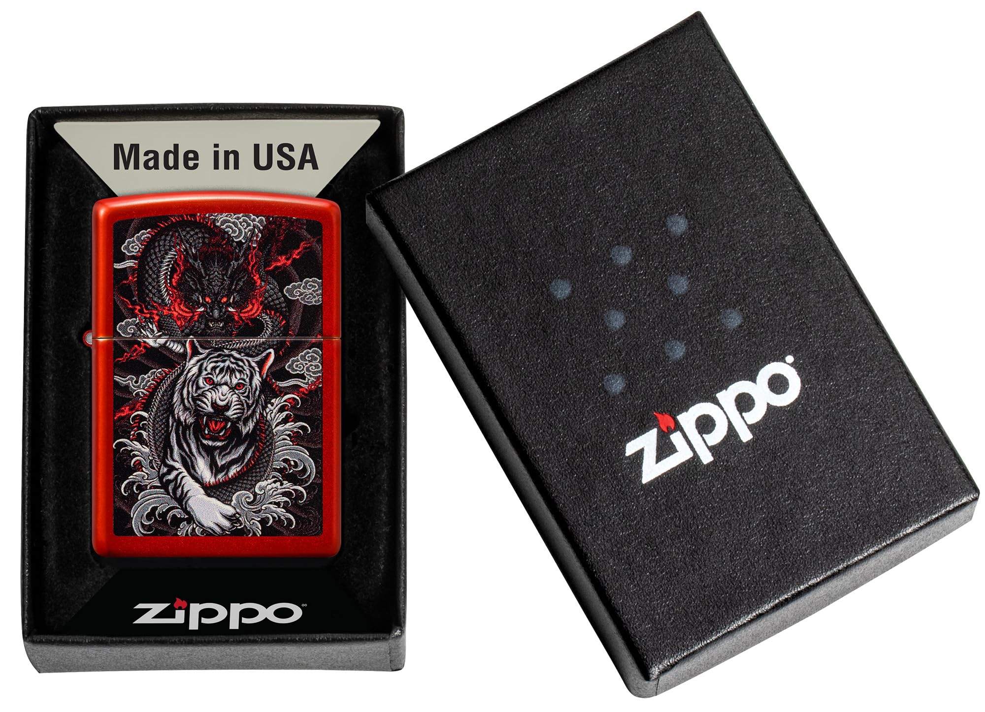 Zippo 21063 Dragon Tiger Design Model Windproof Pocket Fuel