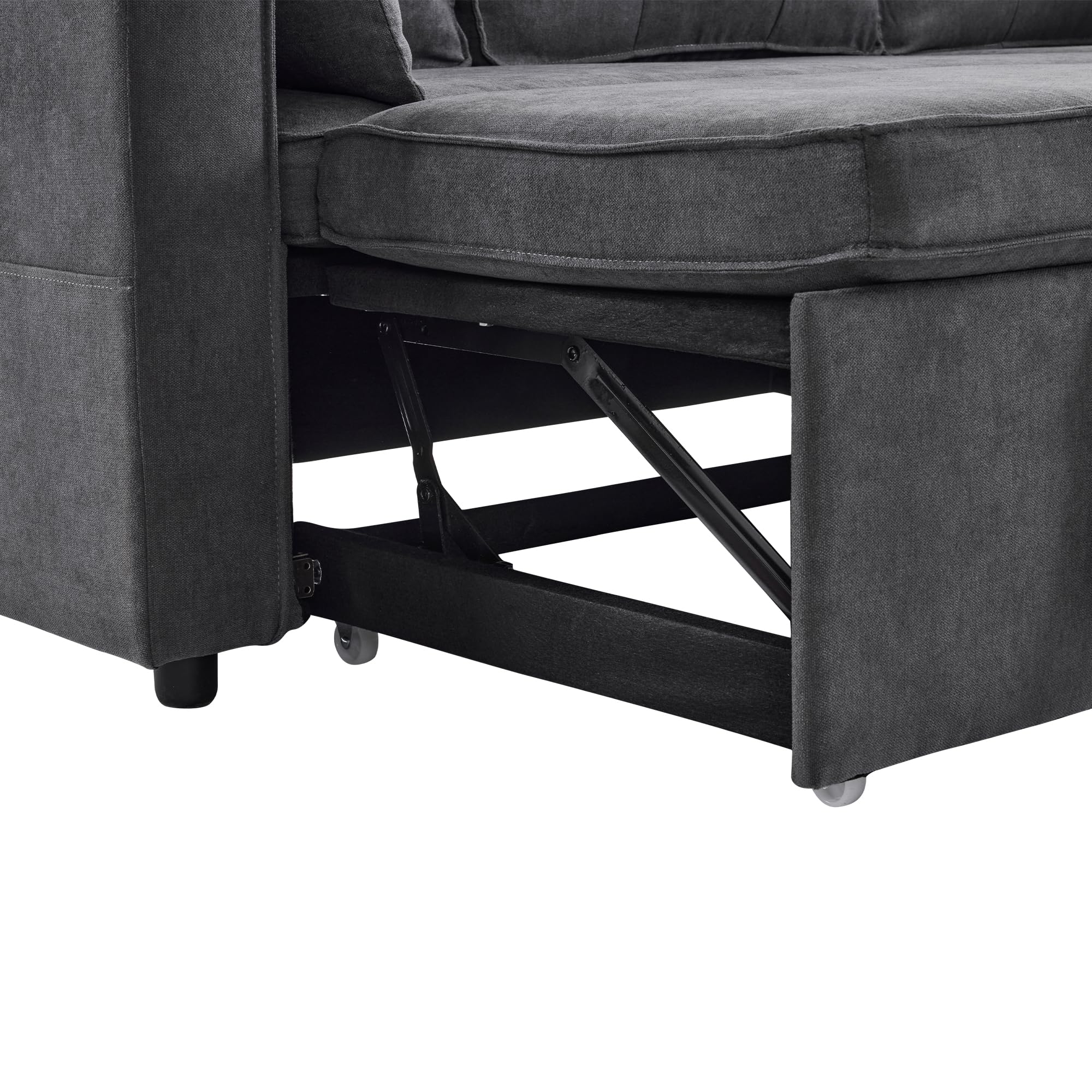 Divano letto con funzione letto, divano a L, design moderno, mobili imbottiti, divano, poltrona lounge con spazio di archiviazione, con portabicchieri, divano letto per soggiorno, intercambiabile a