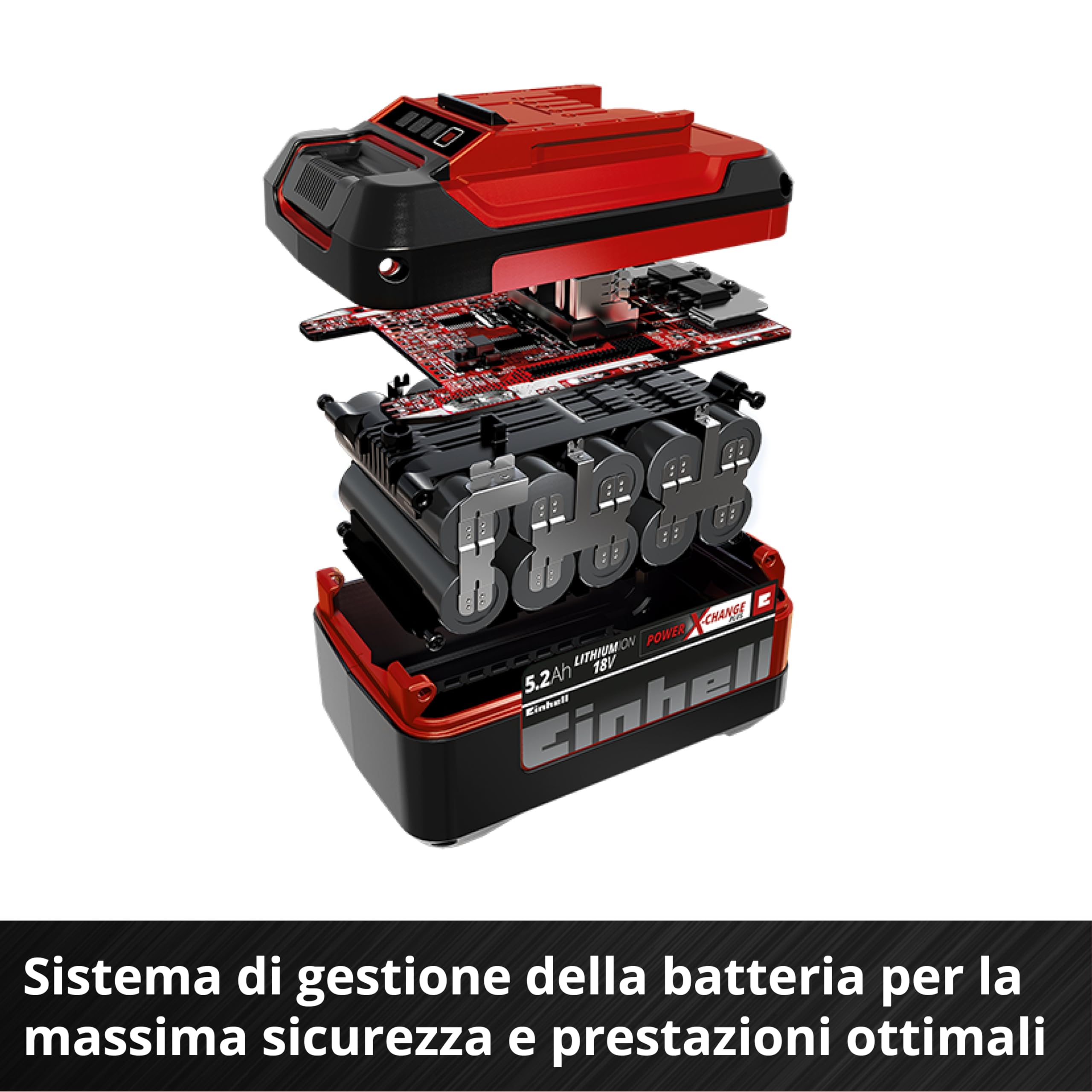 Due batterie Power X-Change originali Einhell PXC-Twinpack da 5,2 Ah (18 V, 5200 mAh, 1260 W, incluse due batterie da 5,2 Ah senza caricabatterie)