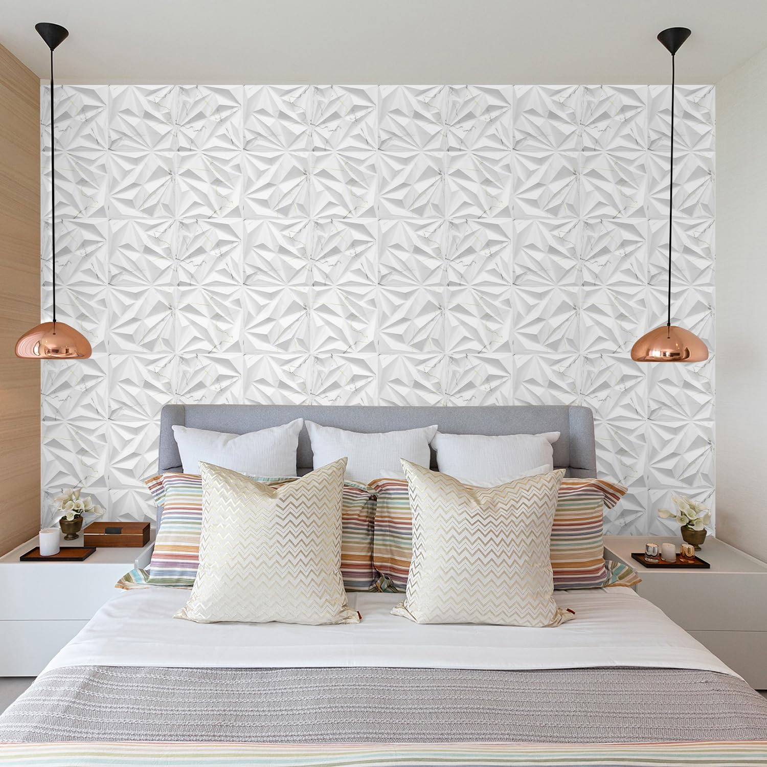 Snapklik.com : 33 Pack 3D Wall Panels For Interior Wall Decor, 12x12 ...