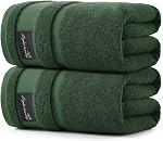 REDKISS Large Bath Towels Set 2 Piece, 100% Cotton, 31x63 in,Heavyweight 760GSM, Highly Absorbent & Quick Dry, Super Soft Luxury Towels for Bathroom,Hotel Collection - Green