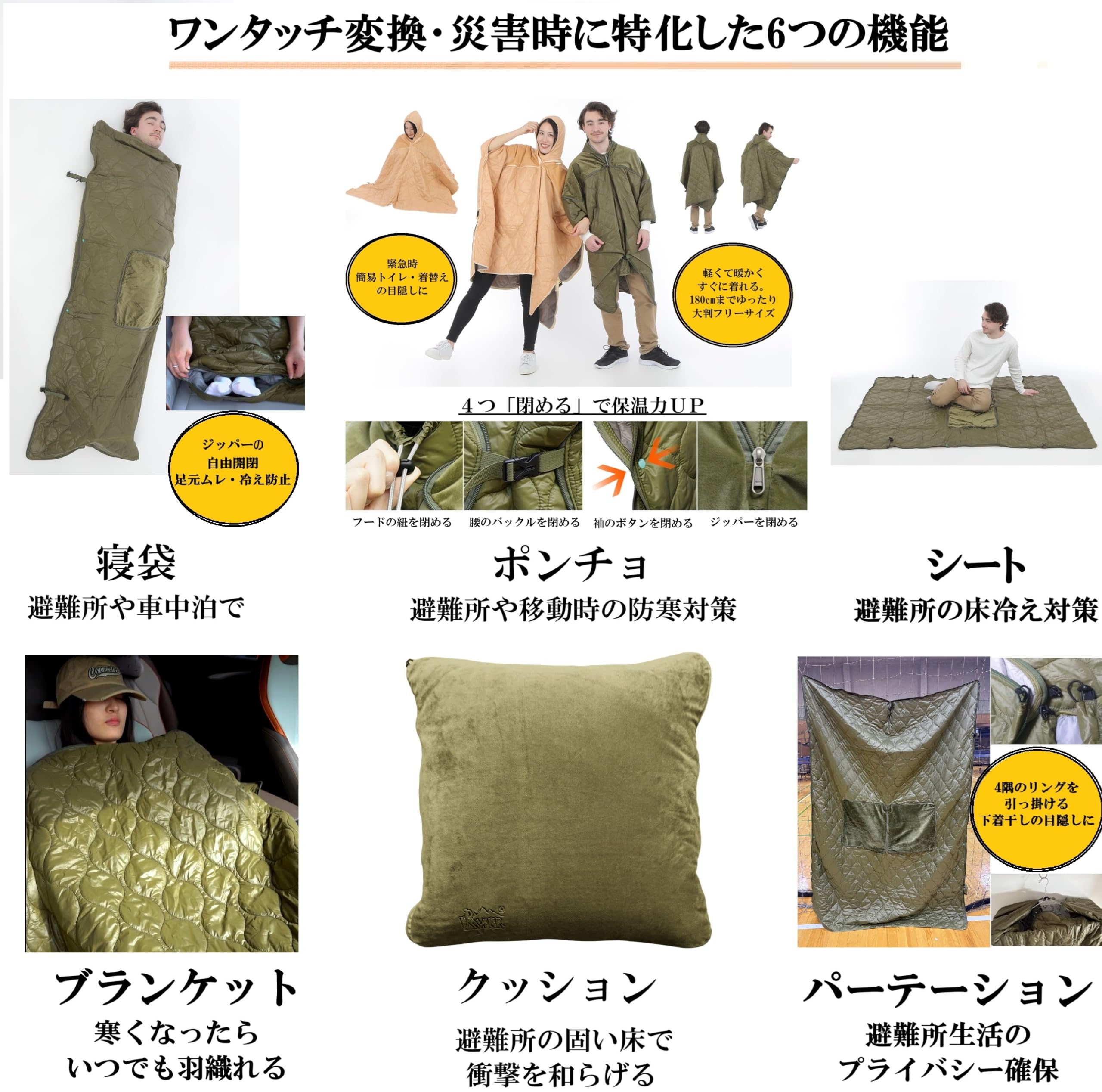 【在庫セール】防災用品 多機能防災クッション ポンチョ ブランケット シート 寝 Amazon.co.jp: Traveler Outdoor 防災用品 多機能防災クッション