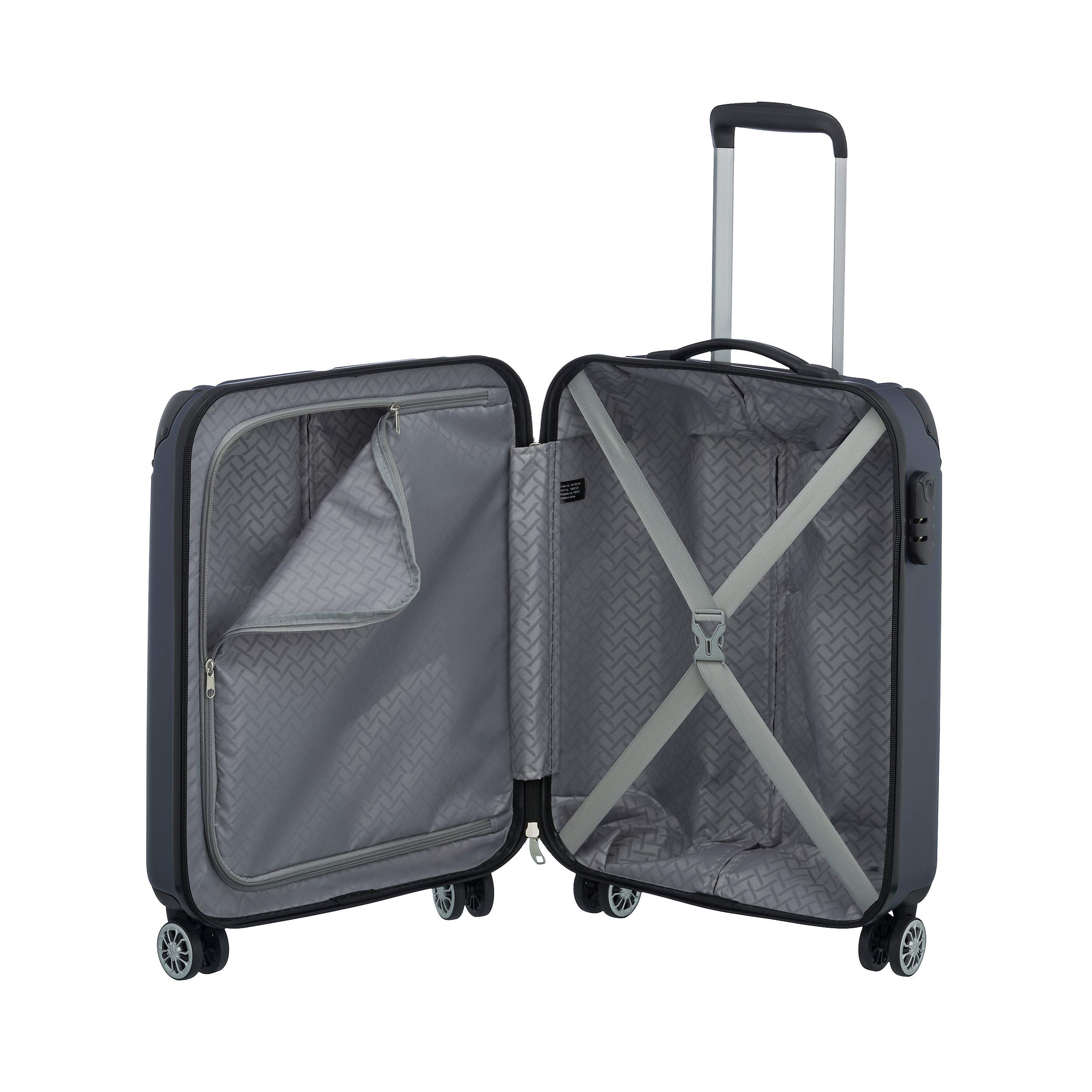 travelite board trolley bagaglio a mano, leggero, 4 ruote, CITY, valigia rigida piccola con superficie antigraffio, 55 cm, 40 litri