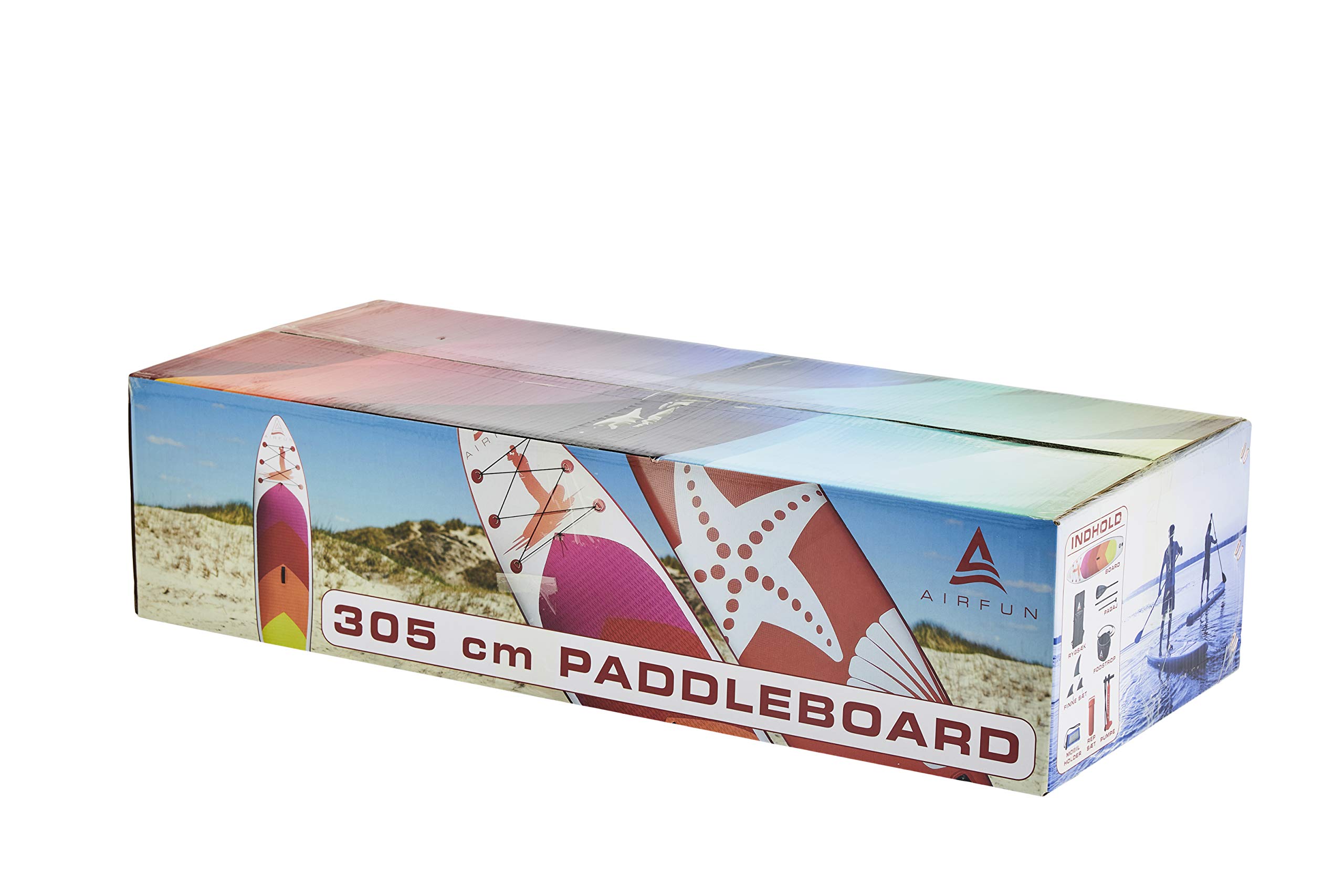 SENA AIRFUN SUP Paddleboard aufblasbar, 305x76x15cm | 10.0' | Traglast 150 kg | Komplett-Set Stand UP Paddle Board, iSUP Paddling Paddelboard rot