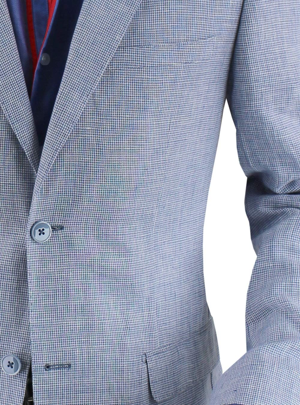 DTI BB Signature Men's Italian Two Button Linen Suit Jacket Blazer Modern Fit