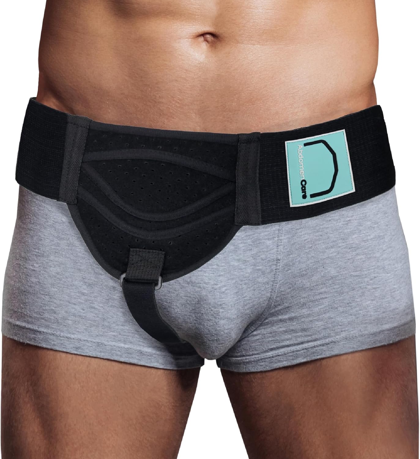 Abdomencare Inguinal Hernia Support Belt for Men & Women with 2 Compression Pads - Hernia Belt for Men Inguinal - For Left or Right Side Inguinal Hernias - Hernia Belts for Men Truss Support - S/M