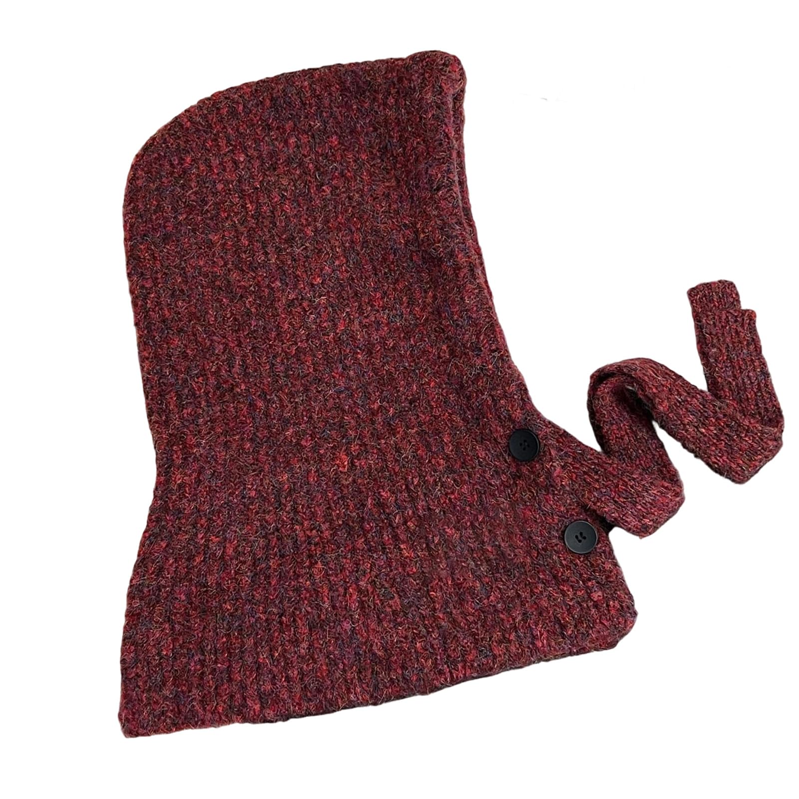 Gorro de invierno transpirable con capucha para el cuello, bufanda, gorro de mezcla de lana, para exteriores, equipo de aventura, senderismo, calentador