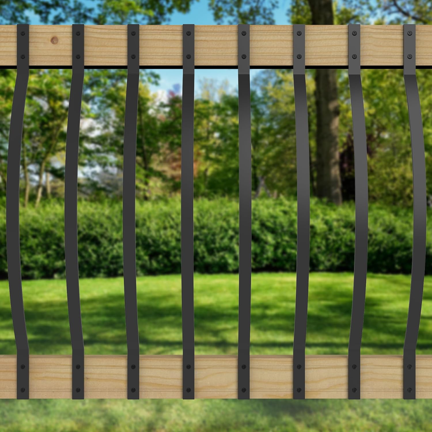 Deckorators 32-1/4 in. Textured Black Aluminum Arc Baluster (5-Pack)