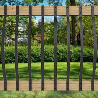 Deckorators 32-1/4 in. Textured Black Aluminum Arc Baluster (5-Pack)