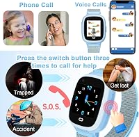 PTHTECHUS Gyerek Okosóra - 4G Telefonhívás, SOS, Kamera, Játékok, Lépésszámláló, Zenelejátszó, Hangoskönyv, 1.54" Érintőkijelző, 4-12 Éves G 1