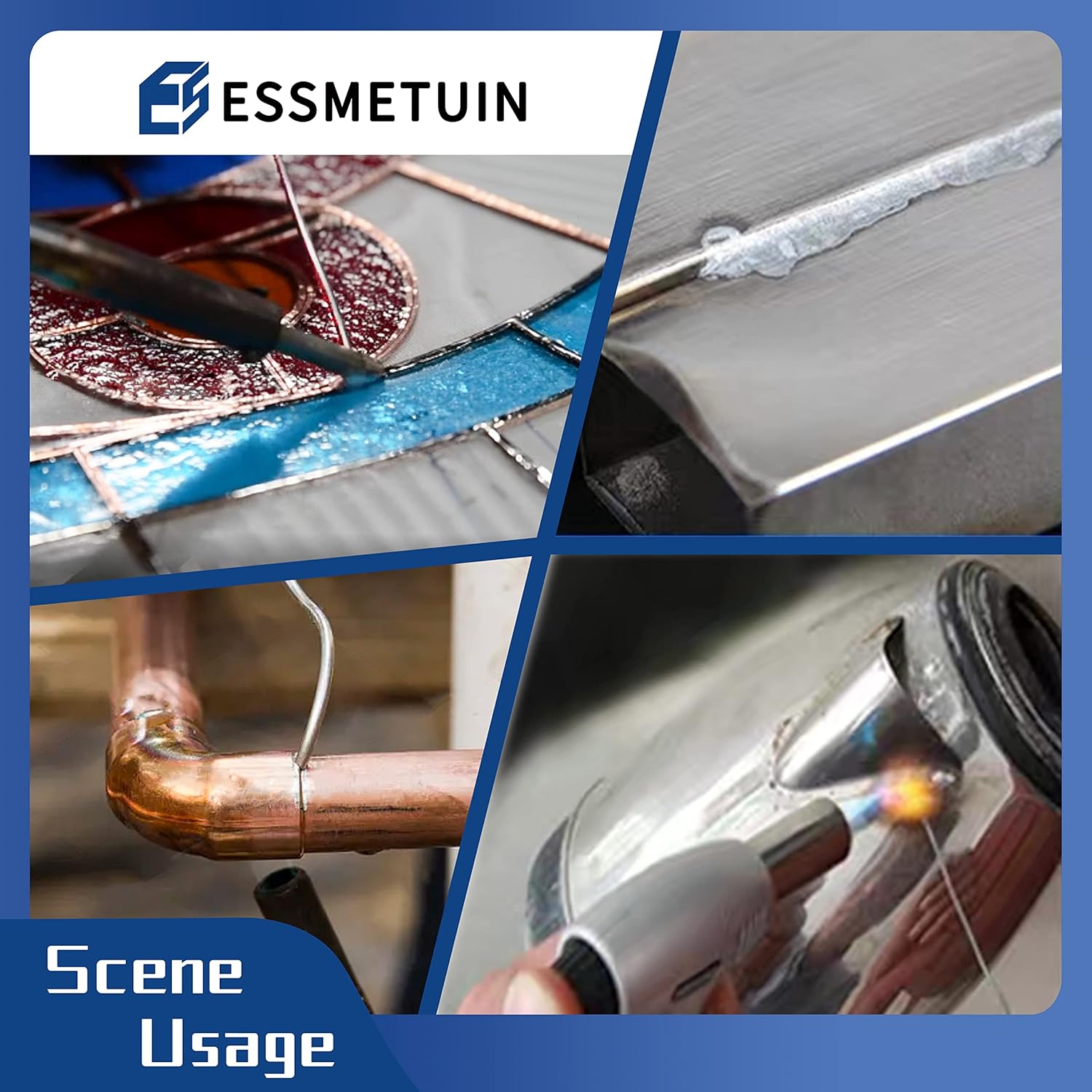 Essmetuin Lead-Free Solder Wire(Sn99.3Cu0.7) For Plumbing Solder/Stained Glass/Crafts/Jewelry 217℃ Melting Point 2.0MM No Flux,ROHS(16oz)