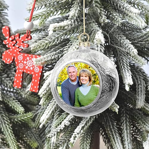 Miniatura 6 de AIPNIS Adornos de bolas de Navidad personalizados adornos de Navidad con foto personalizada colgante de árbol de Navidad familiar bola de decoración