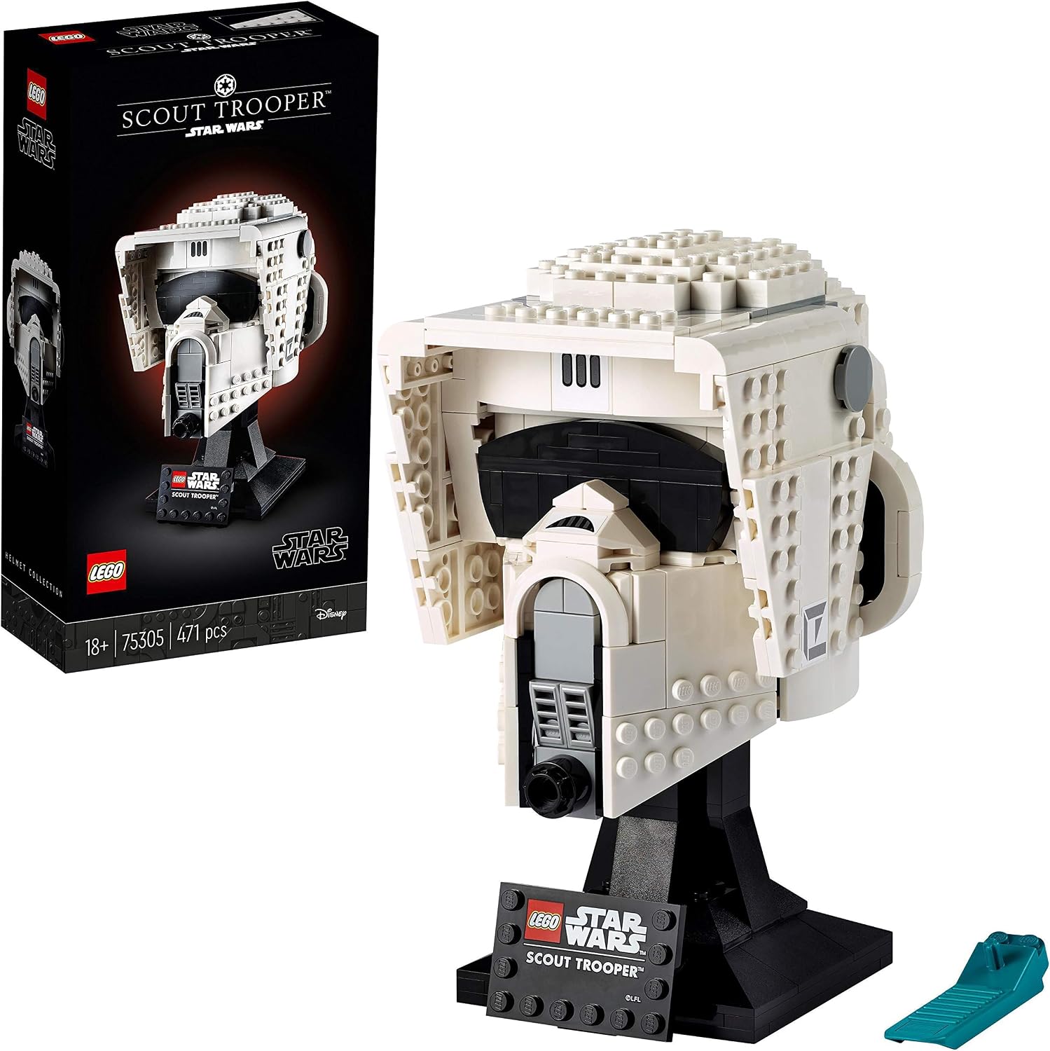 LEGO 75305 Star Wars Scout Trooper Helmet Building Set for Adults Collectible Gift Model, Multicolor, Standard