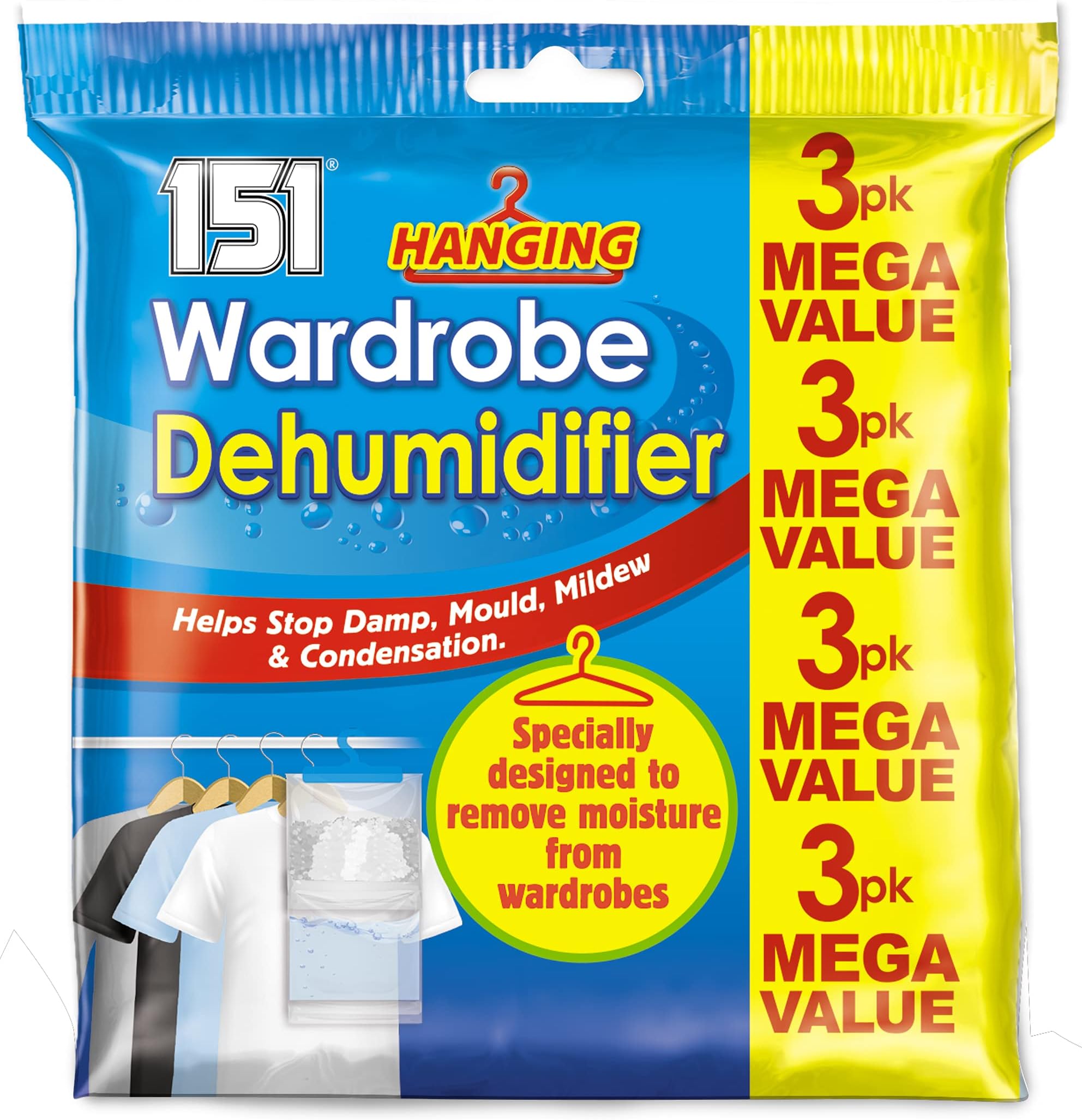 151 Dehumdifier, Fragrance Free, 3x180gr, 1511124