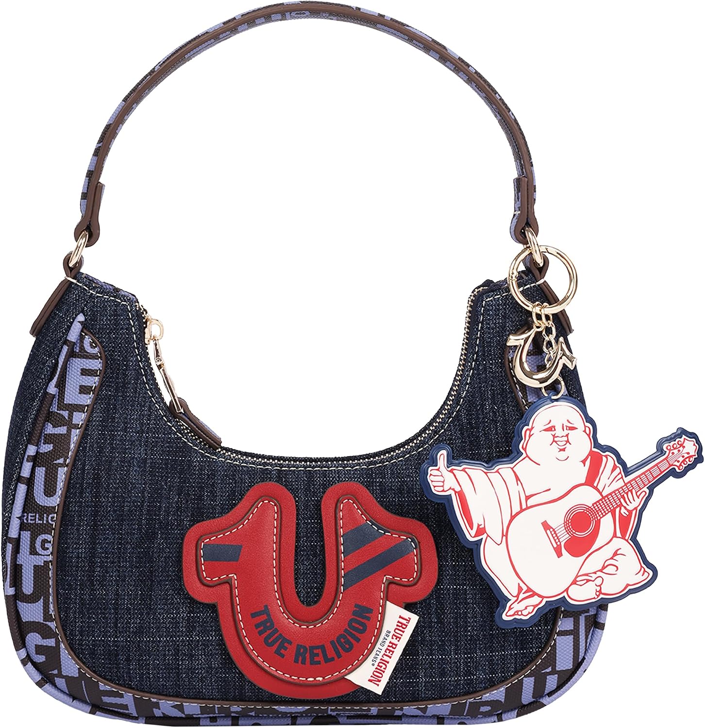 True Religion Hobo Bag for Women, Navy Shoulder Purse for Women