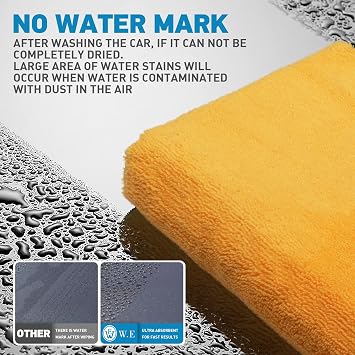 Microfiber Towels for Cars - 6 Pack (23.6 x 15.7) 450-GSM, High & Short Pile Micro Fiber Cleaning Cloth for Car Washing Drying & Auto Detailing, Strong Water Absorption Lint Free & Non-Streak