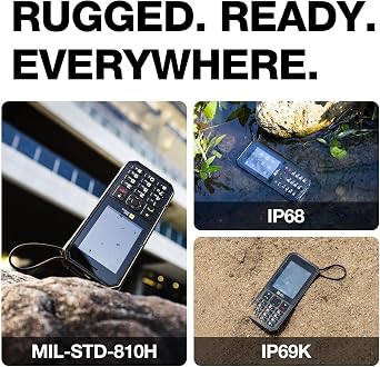AGM M11 Rugged Feature Phone with Mobile Hotspot, 4G Mobile Phones, Cloud App Support, IP68 & IP69K Waterproof & Drop-Proof, Large Buttons, 4000mAh, Wired Reverse Charging, Dual SIM, for T-Mobile ONLY