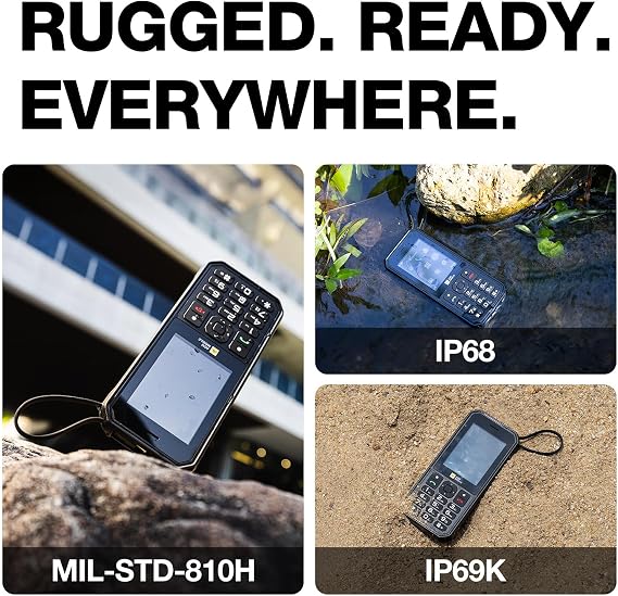 AGM M11 Rugged Feature Phone with Mobile Hotspot, 4G Mobile Phones, Cloud App Support, IP68 & IP69K Waterproof & Drop-Proof, Large Buttons, 4000mAh, Wired Reverse Charging, Dual SIM, for T-Mobile ONLY