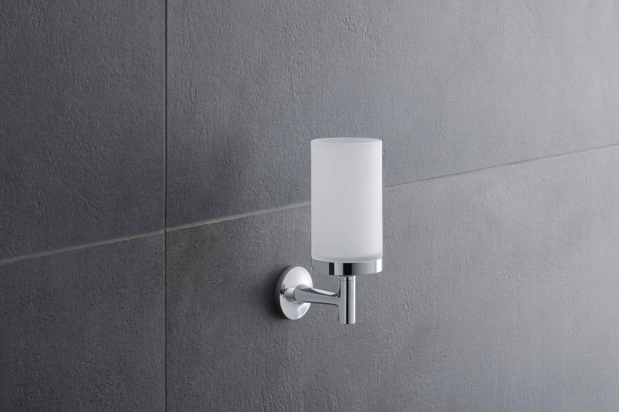 Duravit Zahnputzbecher Starck T, Glashalter Bad, Zahnbürstenhalter Glas, Wandmontage, Chrom