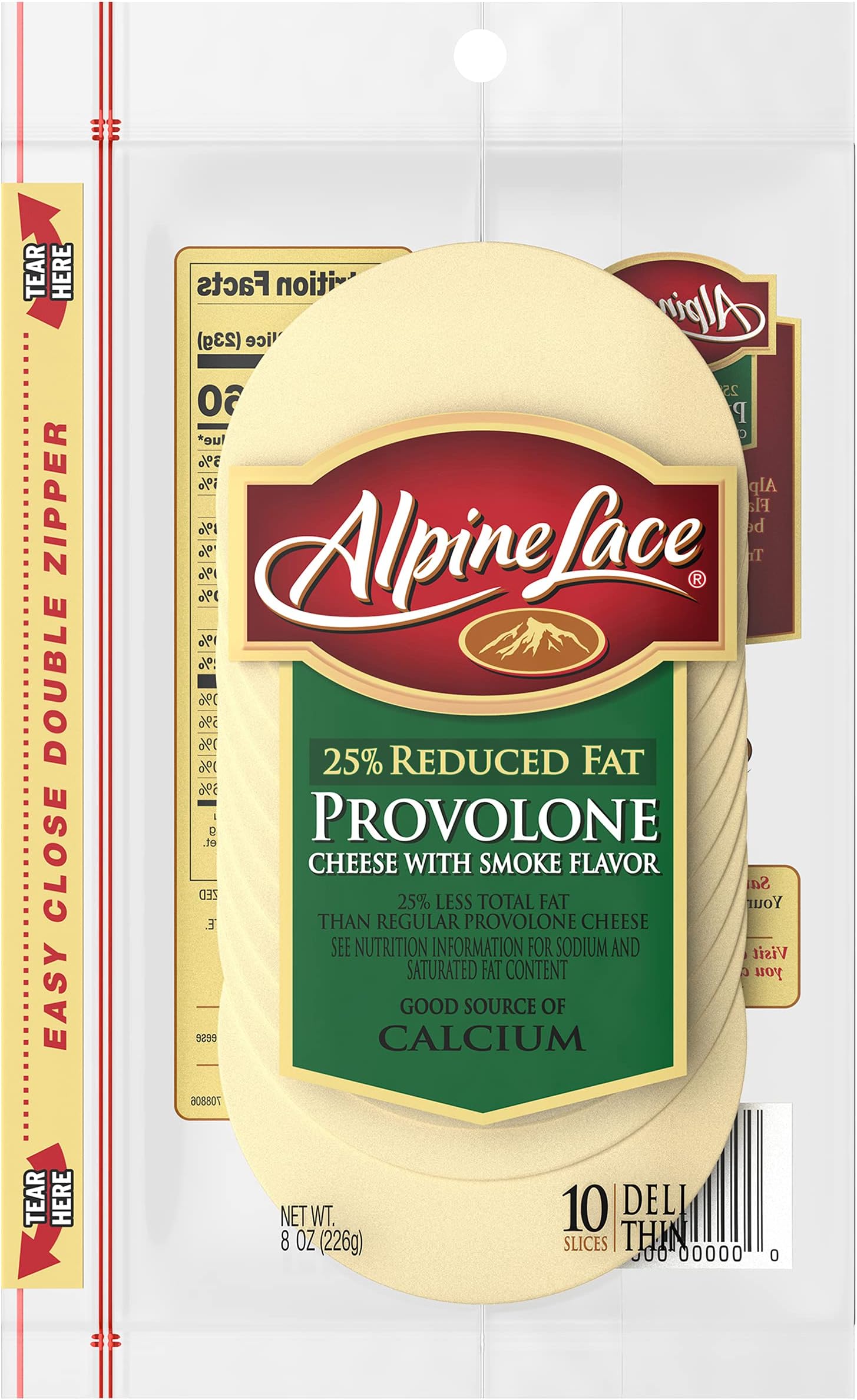 Alpine Lace Sliced Provolone Cheese with Smoked Flavor, 8 oz