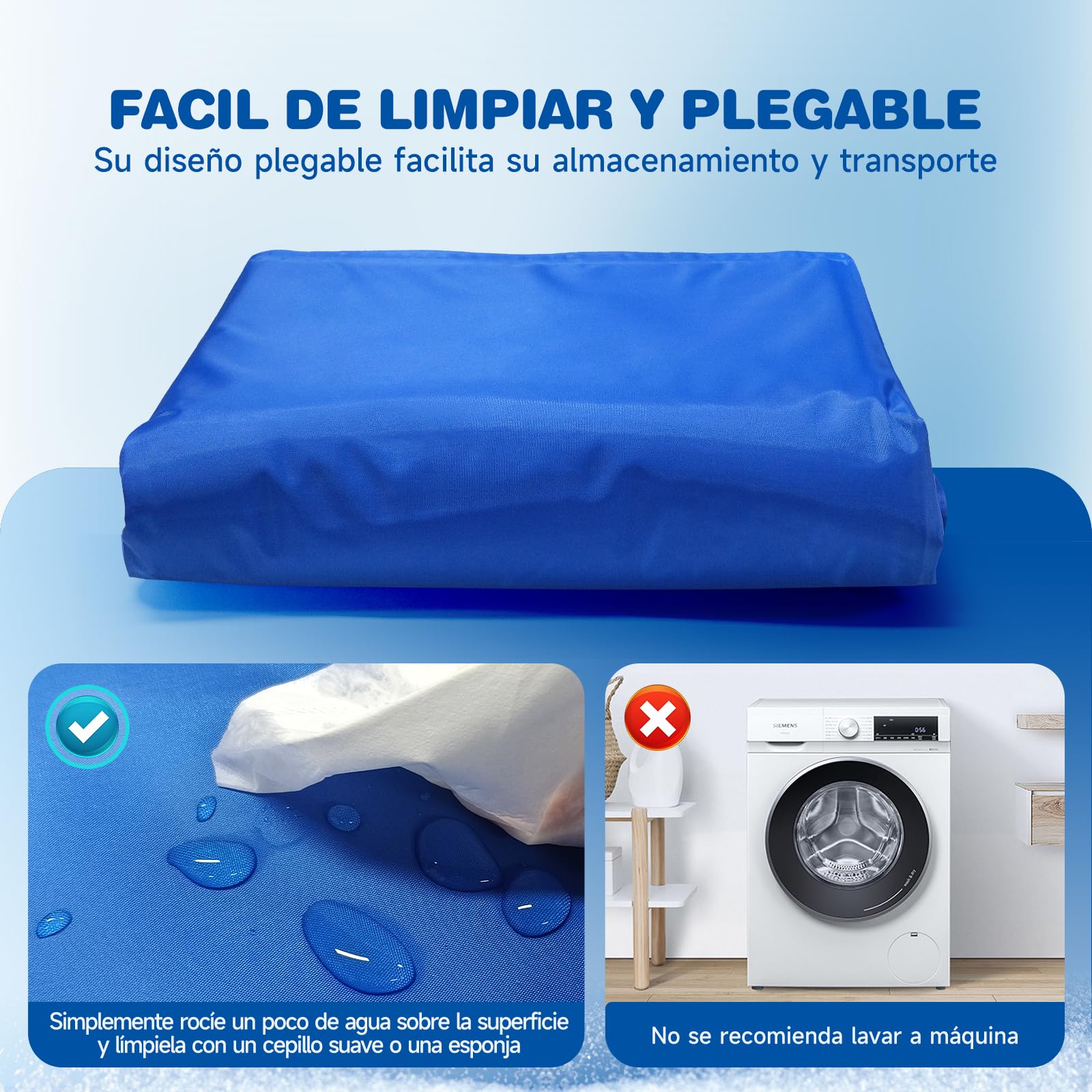 DONWEI Manta Refrescante Perros Gel 90CM Impermeable Plegable Verano | Gel no tóxico refrescante, limpieza sencilla, plegable, descanso fresco para mascotas medianas grandes