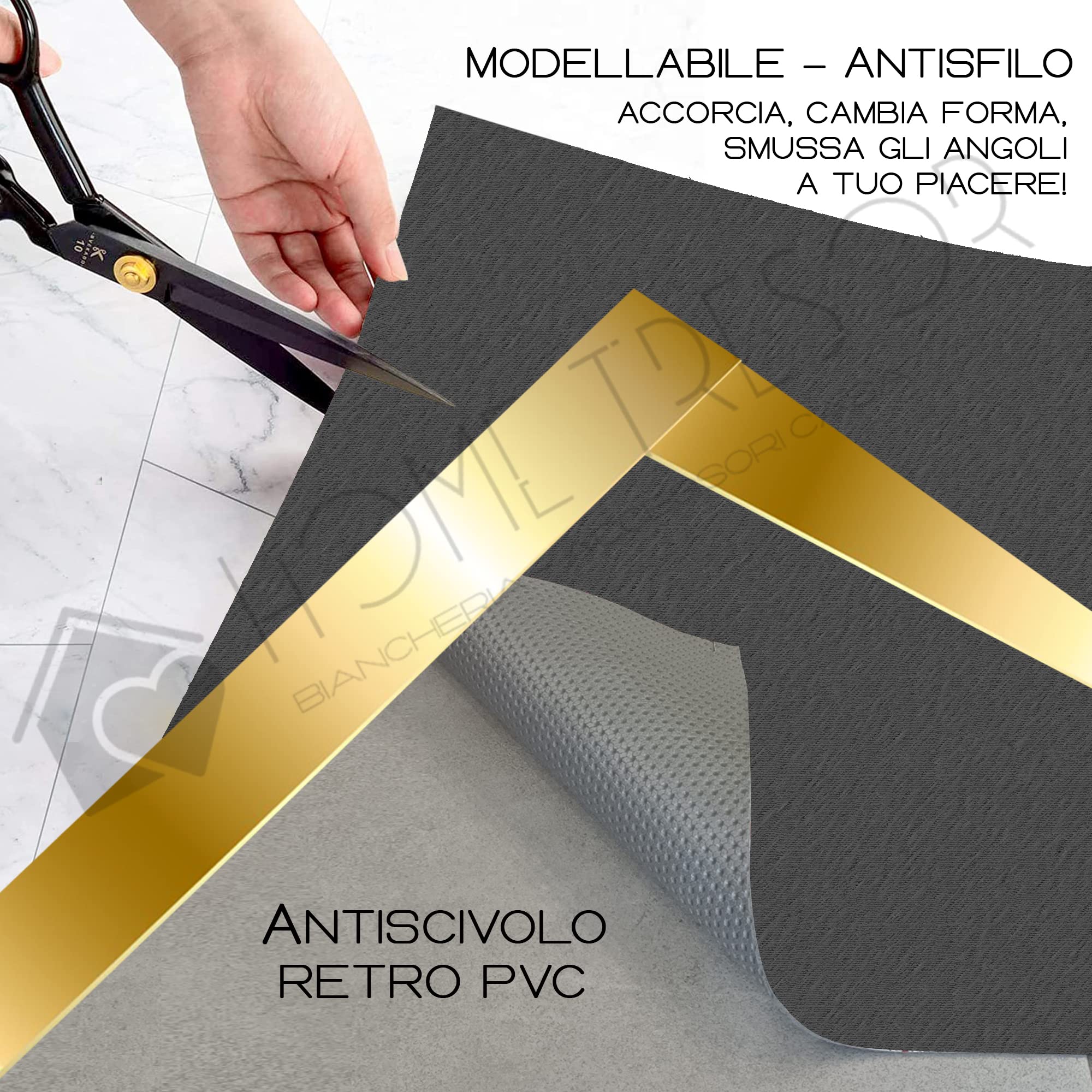 Home Tresor - Passatoia Natale, Tappeto Cucina Antiscivolo Natalizio, Runner Corsia Sottolavello Stampa Digitale Gnomi Addobbi Renne 50x300 cm, Folletti