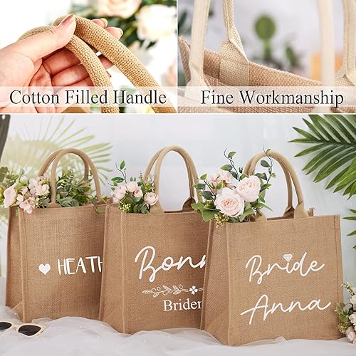 Miniatura 3 de Flycalf Bolsas de mano de boda personalizadas, regalos para dama de honor, verano, playa, niñas, viaje, despedida de soltera, reutilizable, bolsa de