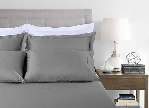 Miniatura 8 de Threadmill Juego de sábanas de algodón 100 % de 500 hilos para la casa, fibras de algodón extra-largas, 2 cm dobladillo cosido algodón ELS, juego de