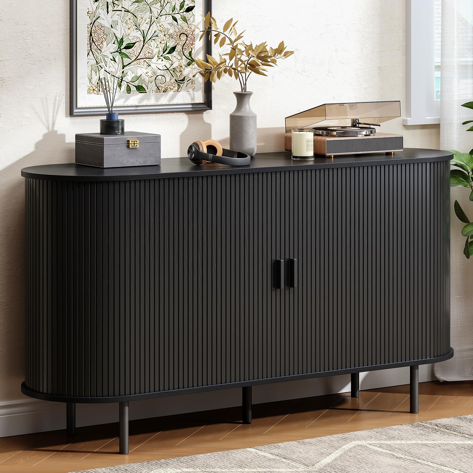 Amazon.com - Lefurture Buffet Cabinet with Storage, Fluted