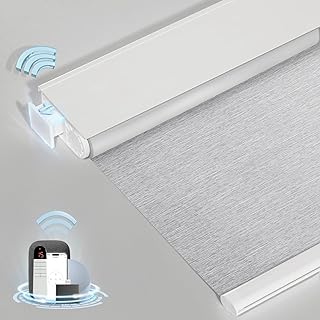 Smart Motorized Blinds with Remote, Cordless No-Drill Automatic Roller S...