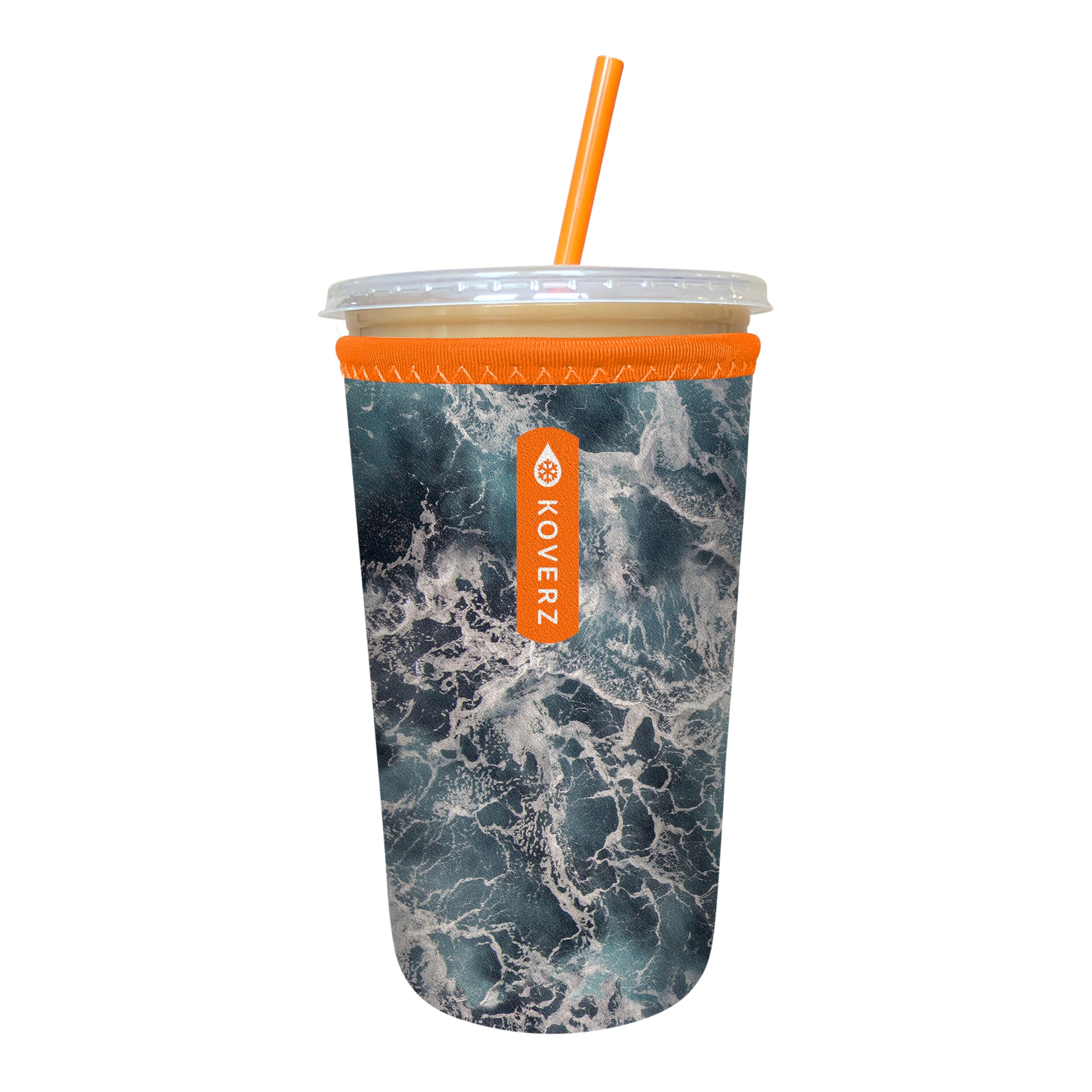 Iced Coffee Sleeve, Insulated Neoprene Cup Sleeve, Fits a 24 Oz. Coffee Cup, Washable and Reusable, Iced Coffee Accessories, Medium Seawater