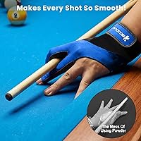 Vista 6 de YFY Billiard Pool Gloves for Left Hand 3 Finger, Splicing Process, Snooker Cue Sport Glove Popular Sizes for Men & Women