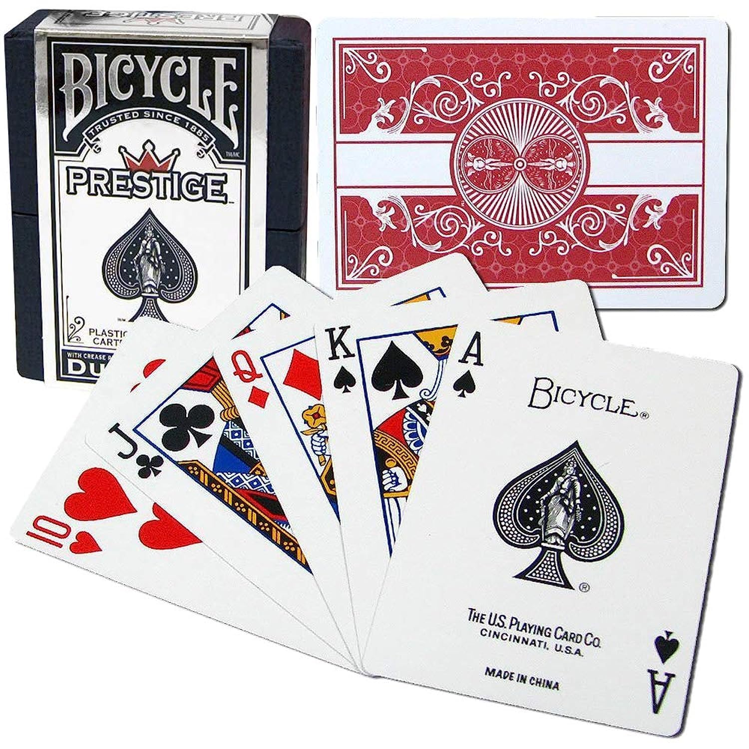 Bicycle Red Prestige Plastic Playing Cards: Buy Online at Best