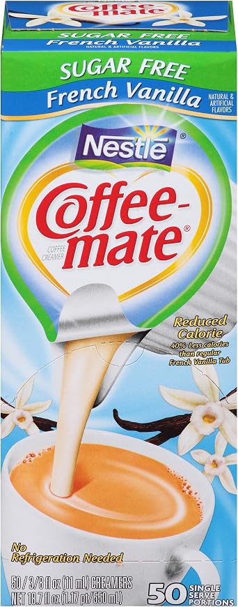 Nestle Coffee-Mate Sugar Free French Vanilla Liquid Coffee Creamer 550 ml 50 Creamers Low Carb, Low Fat