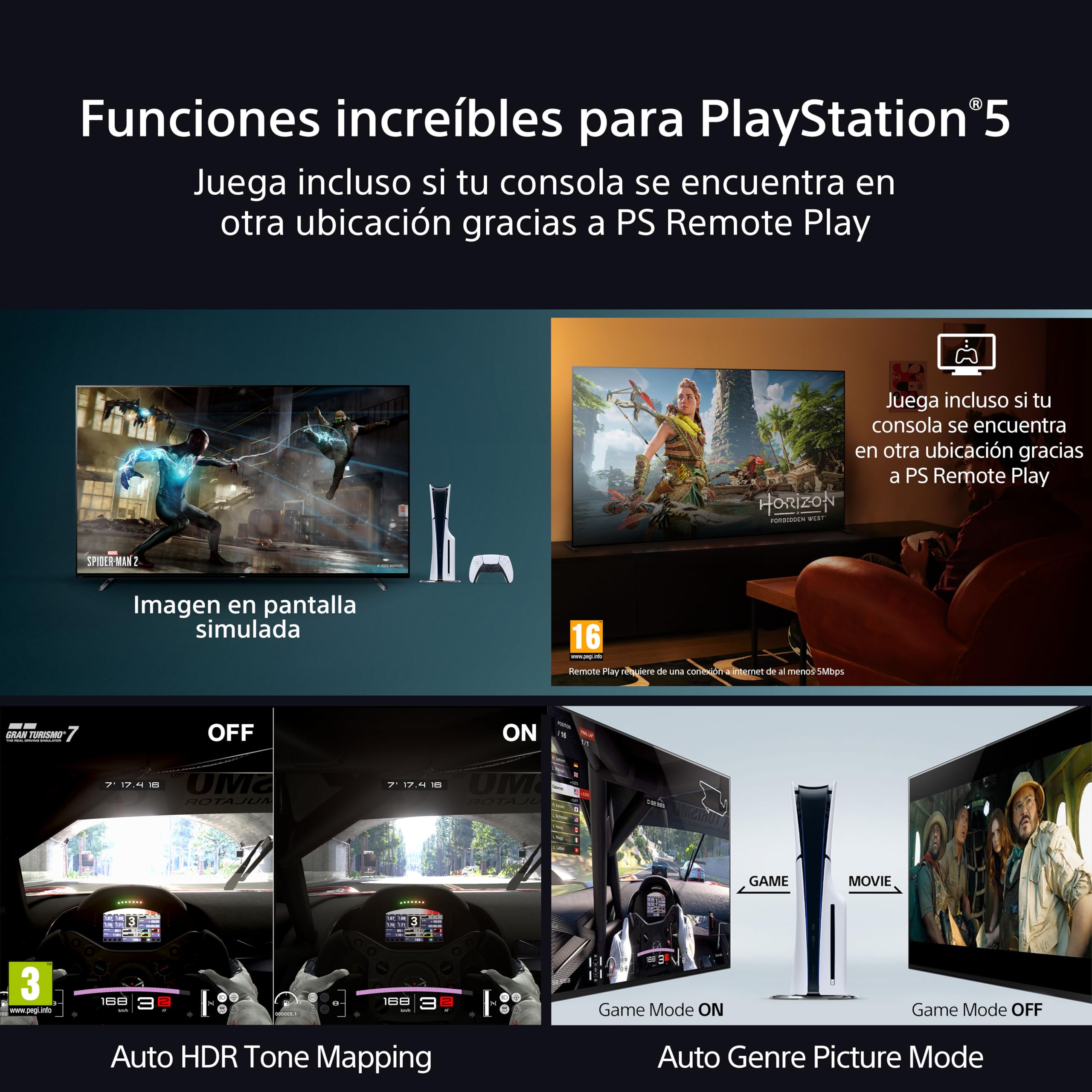 Sony BRAVIA 8 OLED 77" – Televisor 4K HDR con Dolby Vision Atmos, IMAX Enhanced y Procesador Cognitive XR, Google TV, 120Hz, Ideal para Cine y Gaming con PS5 – Negro