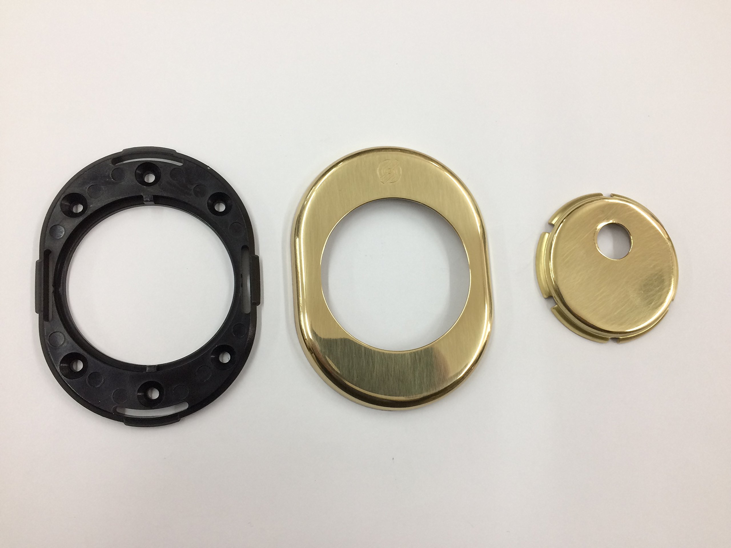 Bocchetta Rosetta Per Porta Blindata - Piastrina Per Cilindro Europeo Con Pomo, Ottone Lucido 82x62mm - Foto 10